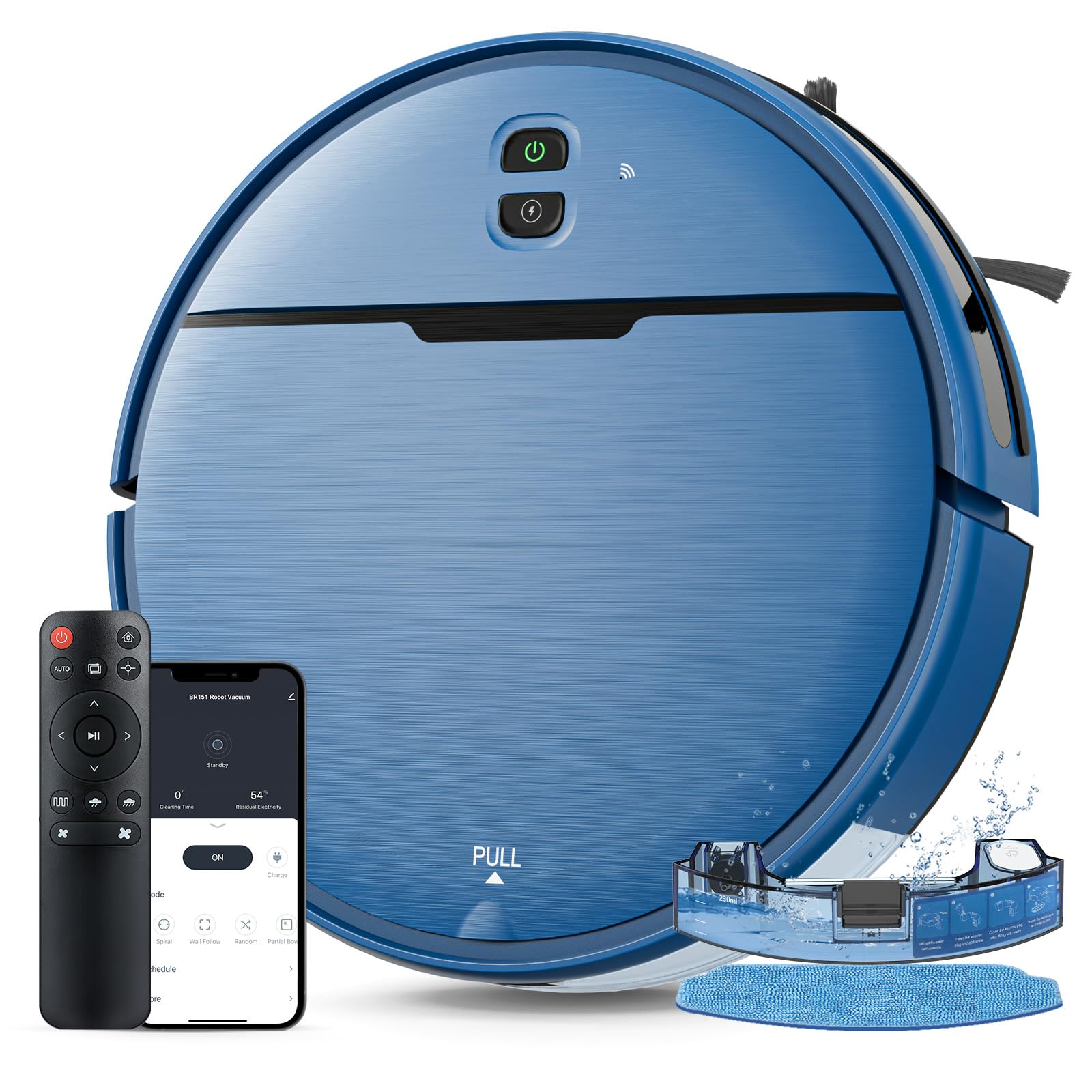 Robot Vacuum And Mop Combo, 2 In 1 Mopping Robot Vacuum Cleaner Compatible With Wifi/App, Robotic Vacuum Up To 2300Pa Suction, S